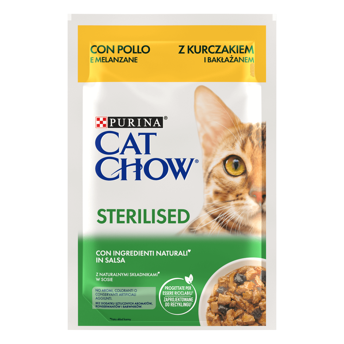 Cat Chow Sterilised con Pollo e Melanzane in Salsa 85g - Gatto Sterilizzato Cat Chow Sterilised con Pollo e Melanzane in Salsa 85g - Gatto Sterilizzato